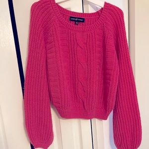 Pink balloon sleeve sweater